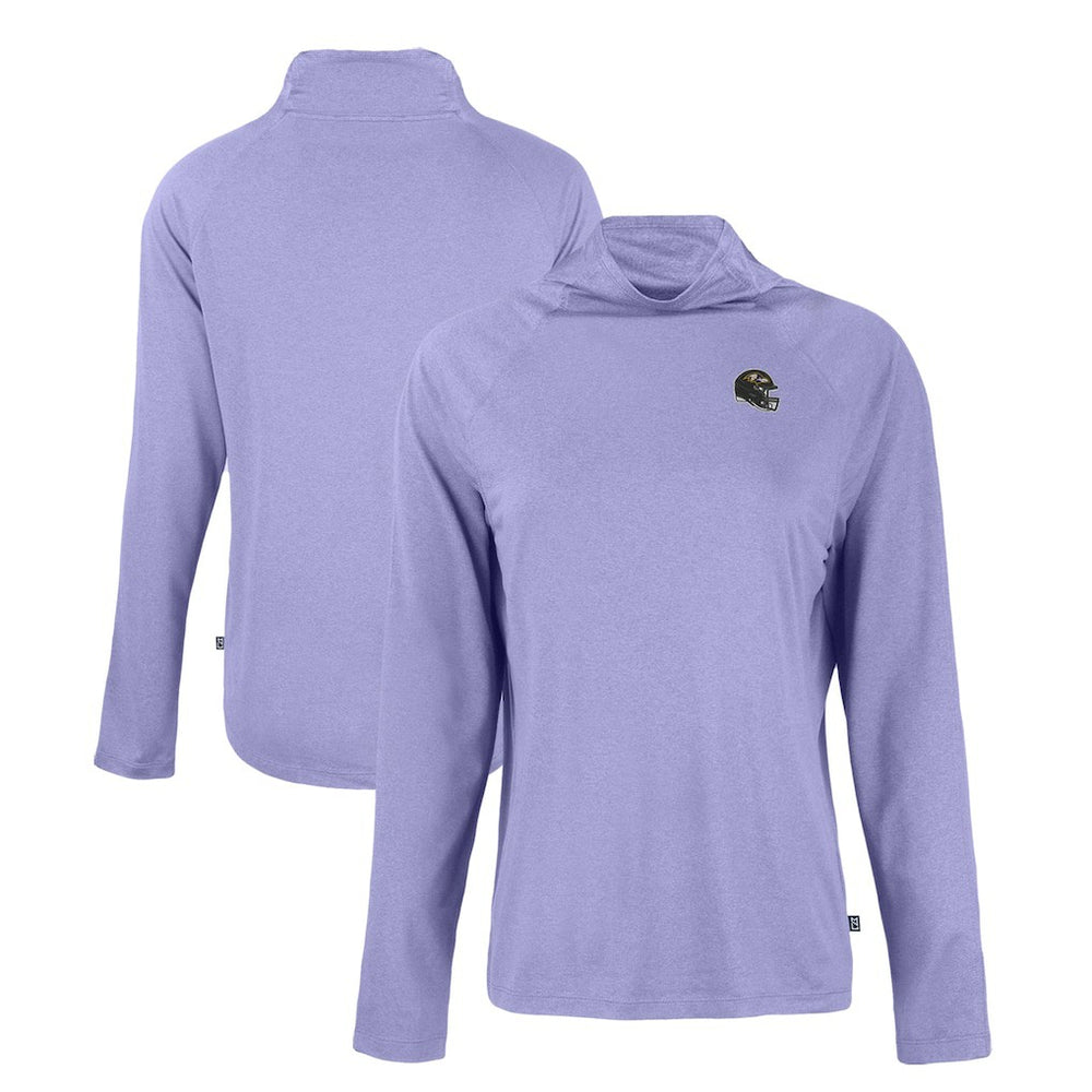 NFL Baltimore Ravens Cutter & Buck Women's Coastline Epic Comfort Eco Recycled Funnel Neck Raglan Pullover Sweatshirt
