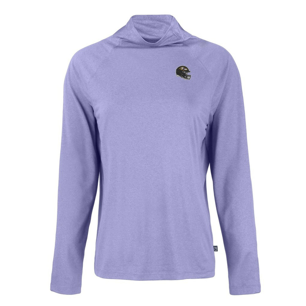 NFL Baltimore Ravens Cutter & Buck Women's Coastline Epic Comfort Eco Recycled Funnel Neck Raglan Pullover Sweatshirt