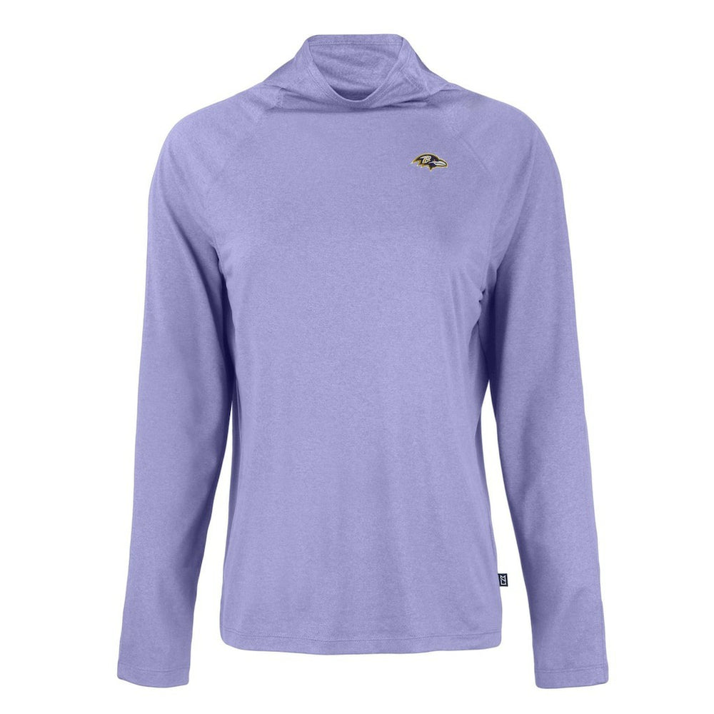 NFL Baltimore Ravens Cutter & Buck Women's Coastline Epic Comfort Eco Recycled Funnel Neck Raglan Pullover Sweatshirt