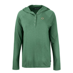 NFL Green Bay Packers Cutter & Buck Women's Coastline Epic Comfort Eco Recycled Raglan Pullover Hoodie