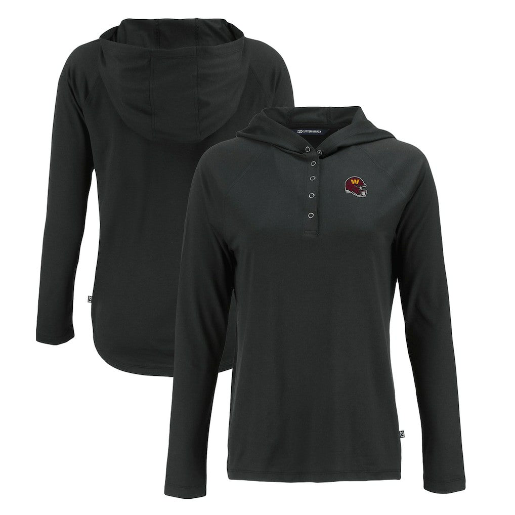 NFL Washington Commanders Cutter & Buck Women's Coastline Epic Comfort Eco Recycled Raglan Pullover Hoodie