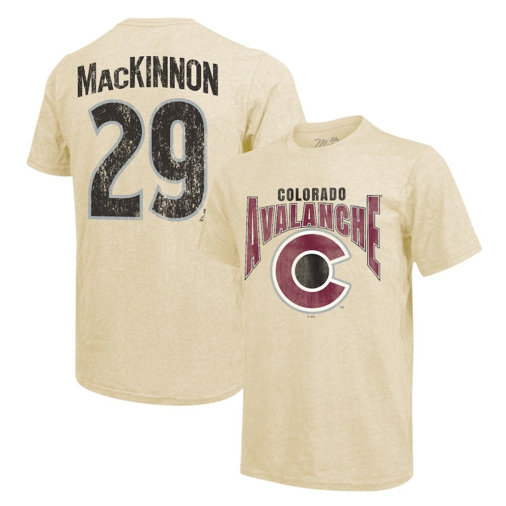 Nathan MacKinnon Colorado Avalanche Majestic Threads Dynasty Name & Number Tri-Blend T-Shirt