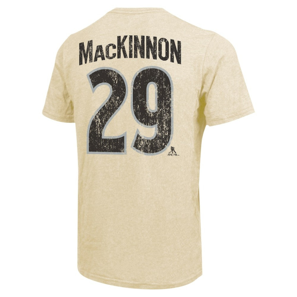 Nathan MacKinnon Colorado Avalanche Majestic Threads Dynasty Name & Number Tri-Blend T-Shirt