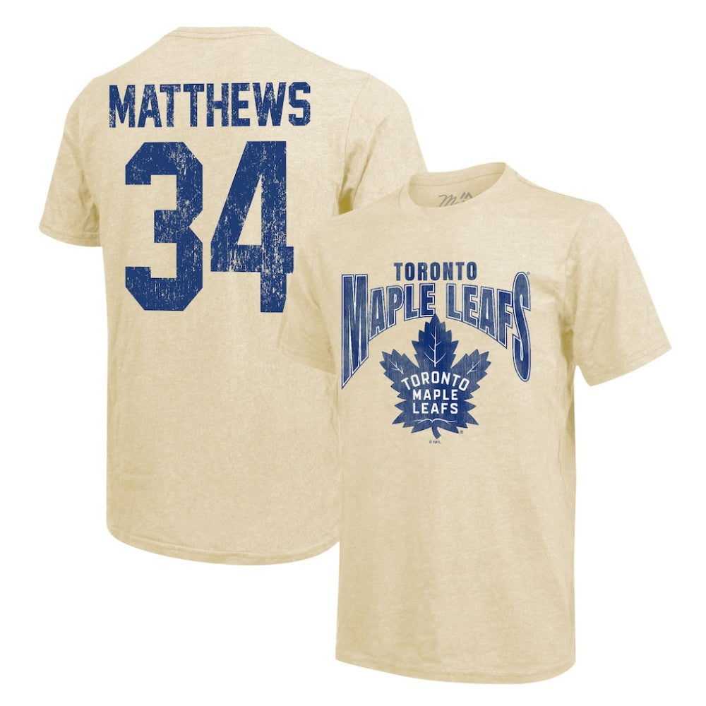 Auston Matthews Toronto Maple Leafs Majestic Threads Dynasty Name & Number Tri-Blend T-Shirt