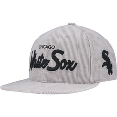 Chicago White Sox Male Adult Corduroy Snapback Hat - Gray | Mitchell & Ness