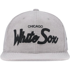Chicago White Sox Male Adult Corduroy Snapback Hat - Gray | Mitchell & Ness