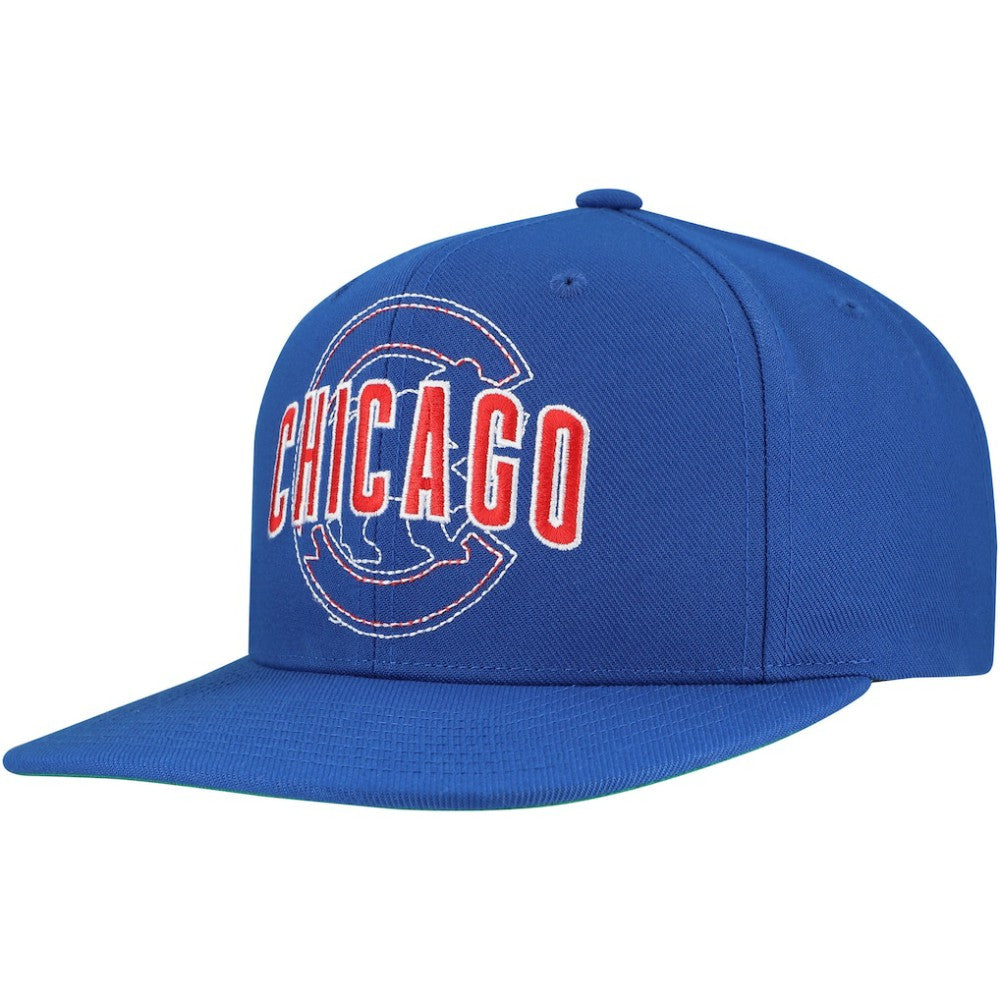 Chicago Cubs Double Up Snapback Hat - Royal | Mitchell & Ness