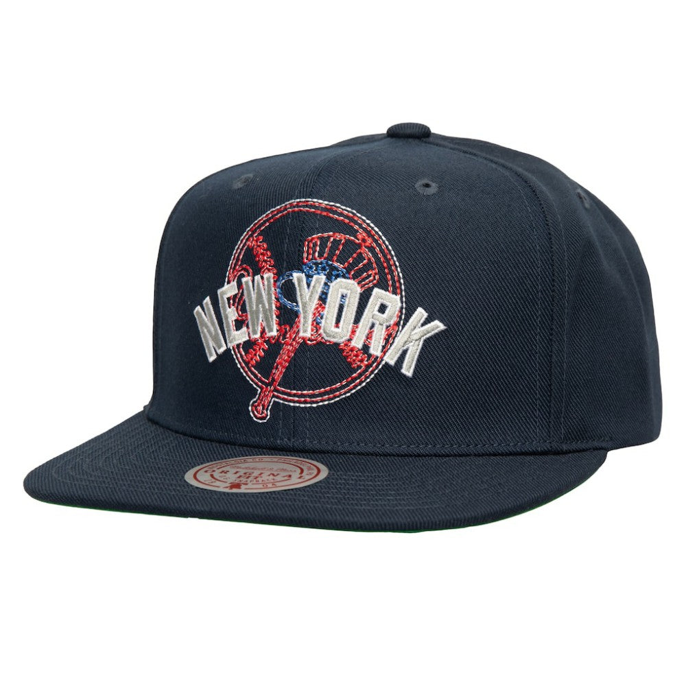 New York Yankees Double Up Snapback Hat - Navy | Mitchell & Ness