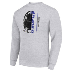 NFL Baltimore Ravens Starter Half Helmet Team Graphic Tri-Blend Fleece Pullover Sweatshirt