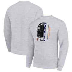 NFL Chicago Bears Starter Half Helmet Team Graphic Tri-Blend Fleece Pullover Sweatshirt