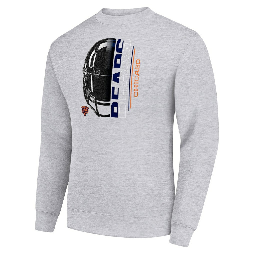 NFL Chicago Bears Starter Half Helmet Team Graphic Tri-Blend Fleece Pullover Sweatshirt