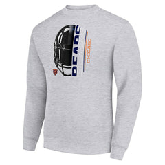 NFL Chicago Bears Starter Half Helmet Team Graphic Tri-Blend Fleece Pullover Sweatshirt