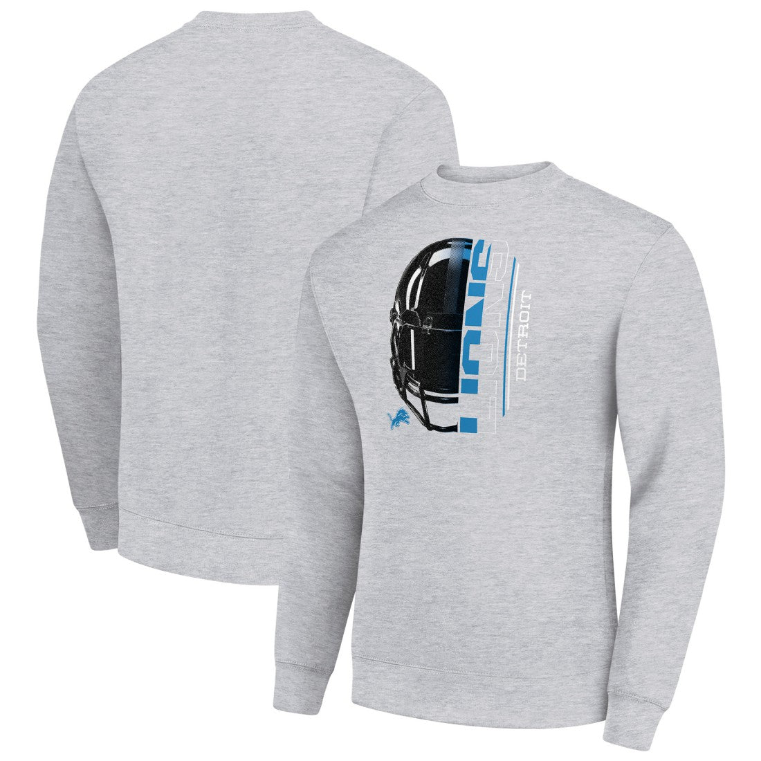 NFL Detroit Lions Starter Half Helmet Team Graphic Tri-Blend Fleece Pullover Sweatshirt