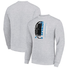 NFL Detroit Lions Starter Half Helmet Team Graphic Tri-Blend Fleece Pullover Sweatshirt