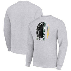 NFL Green Bay Packers Starter Half Helmet Team Graphic Tri-Blend Fleece Pullover Sweatshirt