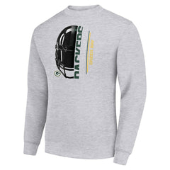 NFL Green Bay Packers Starter Half Helmet Team Graphic Tri-Blend Fleece Pullover Sweatshirt