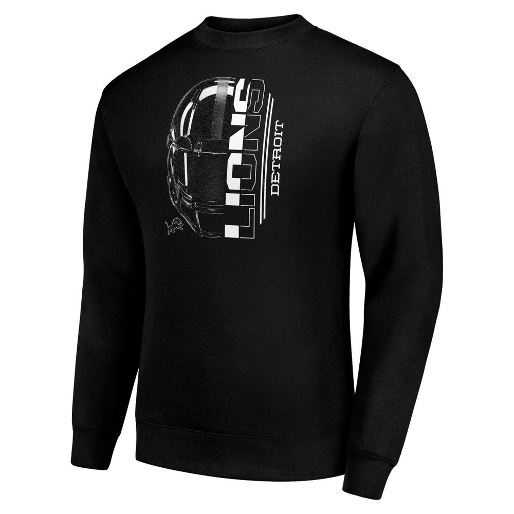 NFL Detroit Lions Starter Half Helmet Team Graphic Tri-Blend Fleece Pullover Sweatshirt