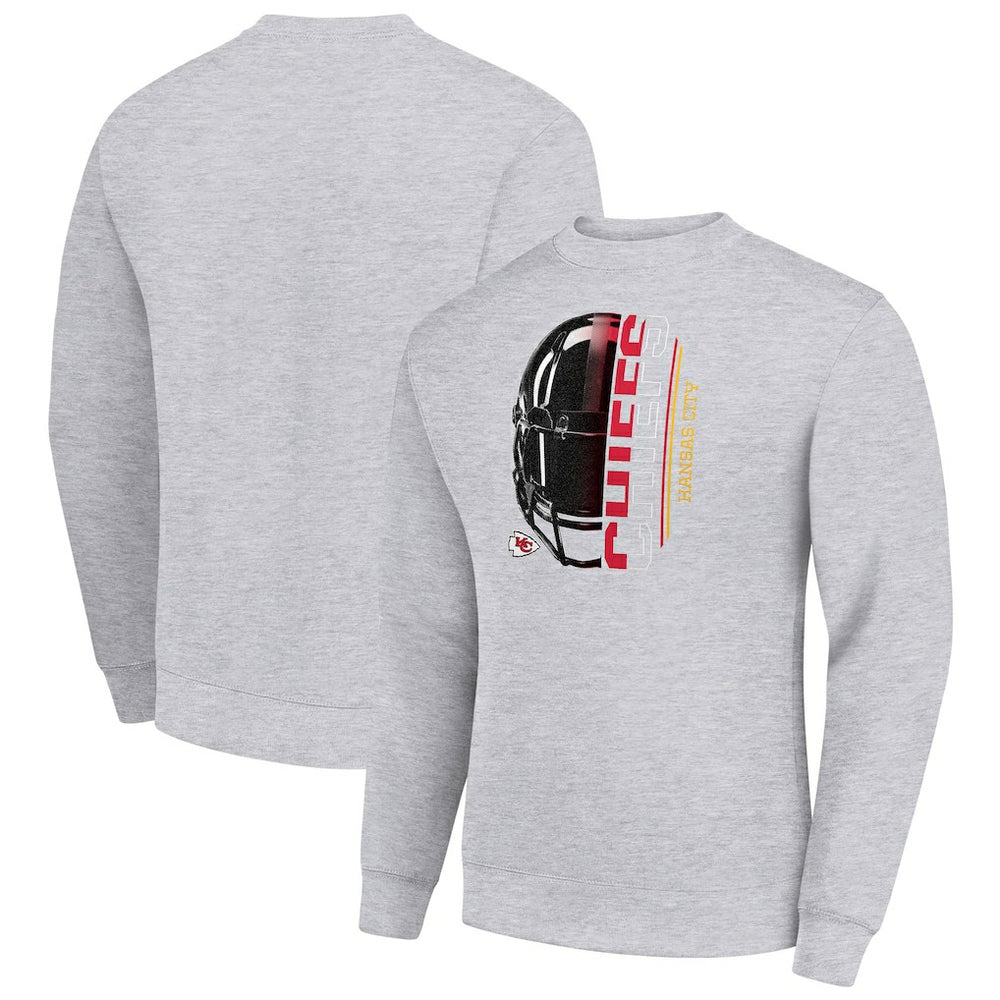 NFL Kansas City Chiefs Starter Half Helmet Team Graphic Tri-Blend Fleece Pullover Sweatshirt