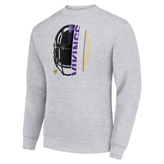 NFL Minnesota Vikings Starter Half Helmet Team Graphic Tri-Blend Fleece Pullover Sweatshirt