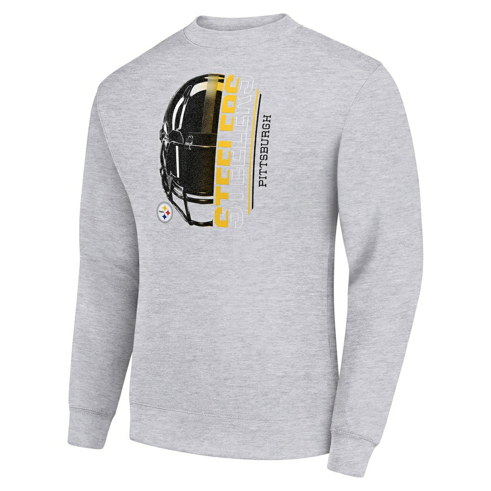 NFL Pittsburgh Steelers Starter Half Helmet Team Graphic Tri-Blend Fleece Pullover Sweatshirt