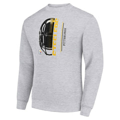 NFL Pittsburgh Steelers Starter Half Helmet Team Graphic Tri-Blend Fleece Pullover Sweatshirt