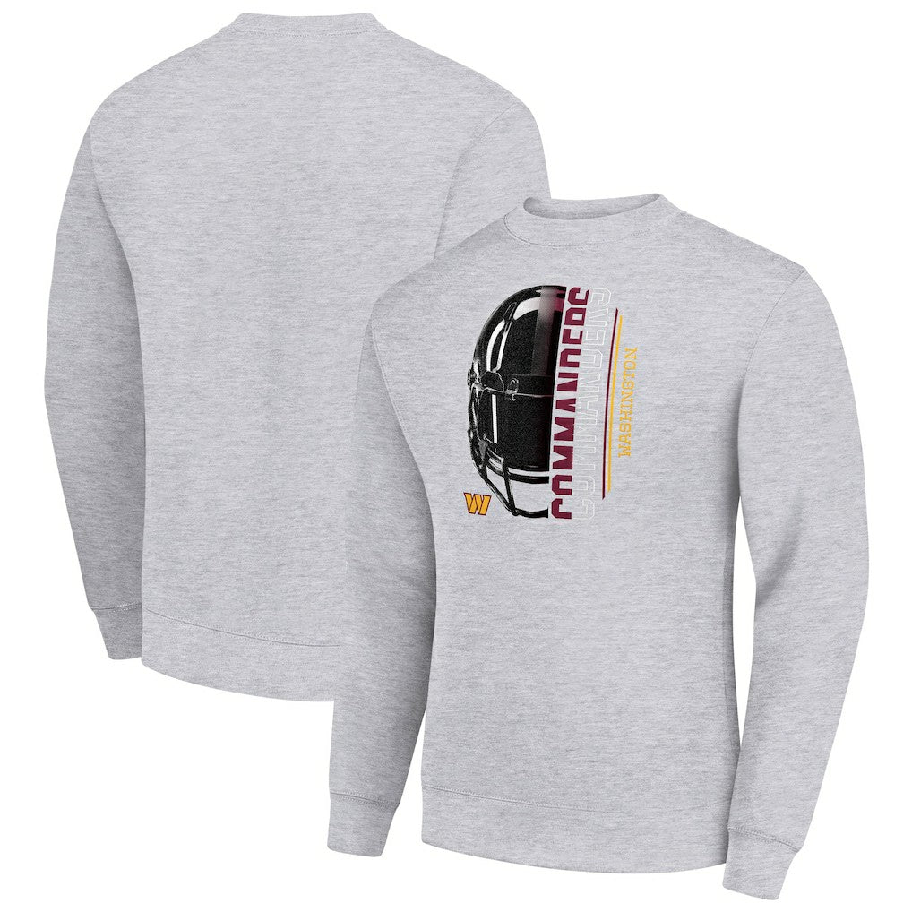 NFL Washington Commanders Starter Half Helmet Team Graphic Tri-Blend Fleece Pullover Sweatshirt