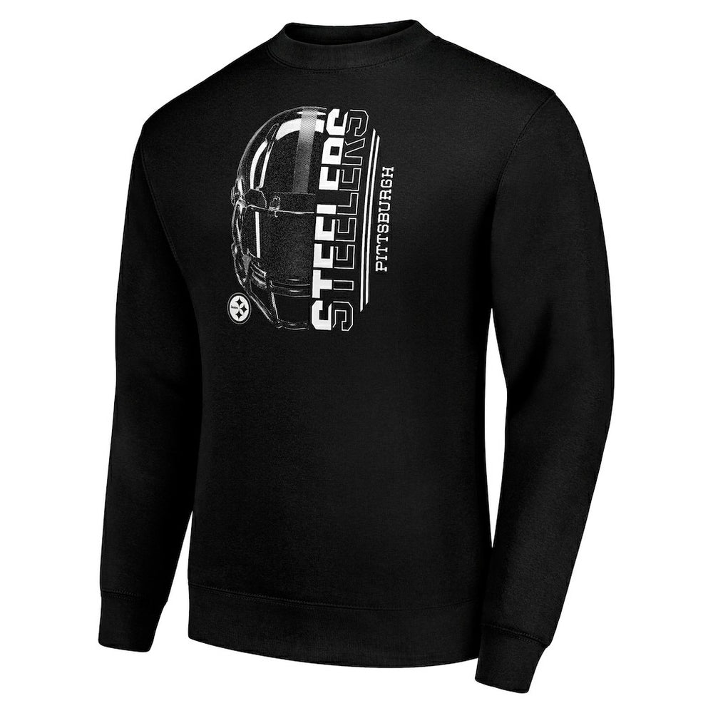 NFL Pittsburgh Steelers Starter Half Helmet Team Graphic Tri-Blend Fleece Pullover Sweatshirt