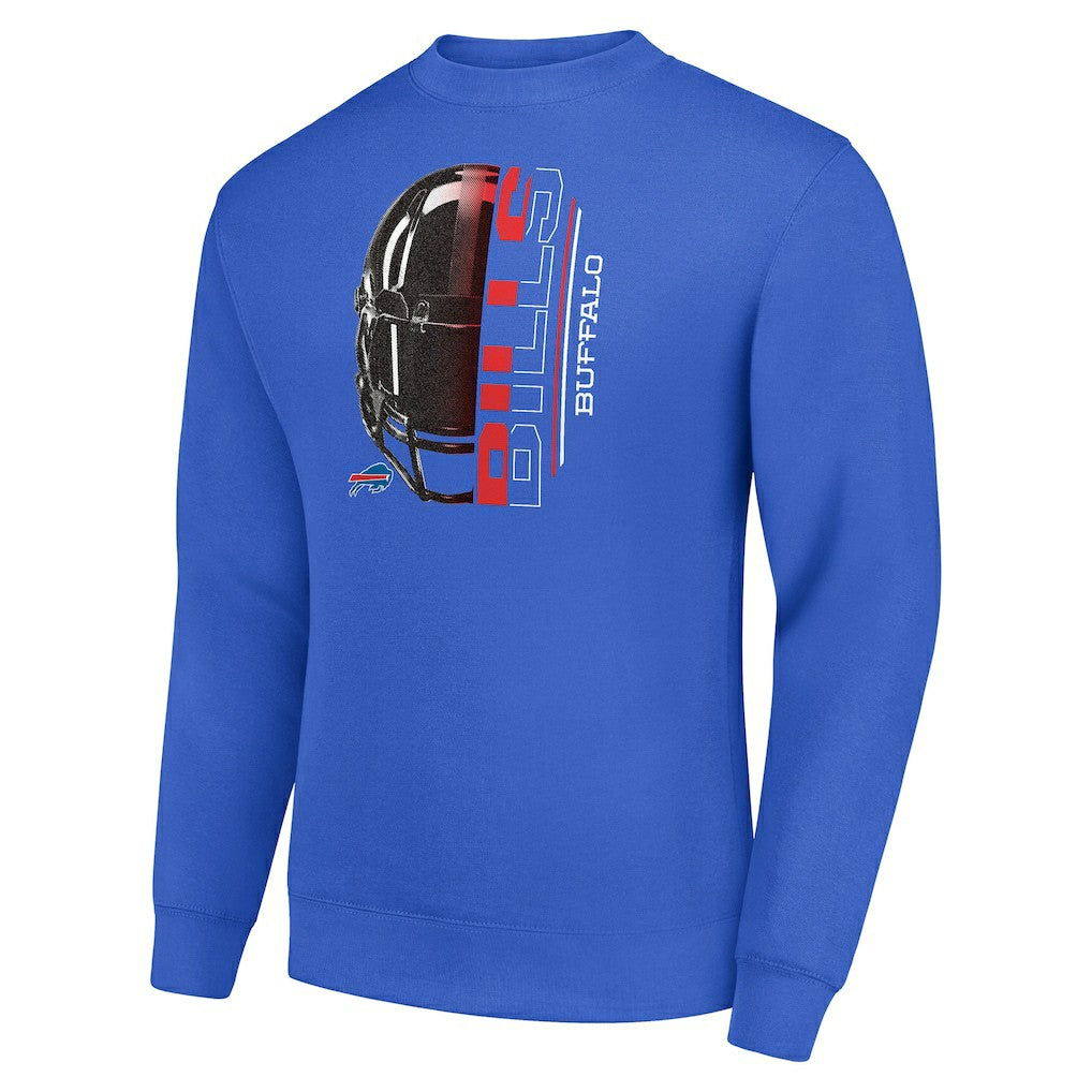 NFL Buffalo Bills Starter Half Helmet Team Graphic Tri-Blend Fleece Pullover Sweatshirt