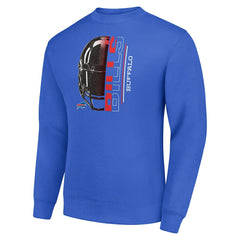 NFL Buffalo Bills Starter Half Helmet Team Graphic Tri-Blend Fleece Pullover Sweatshirt
