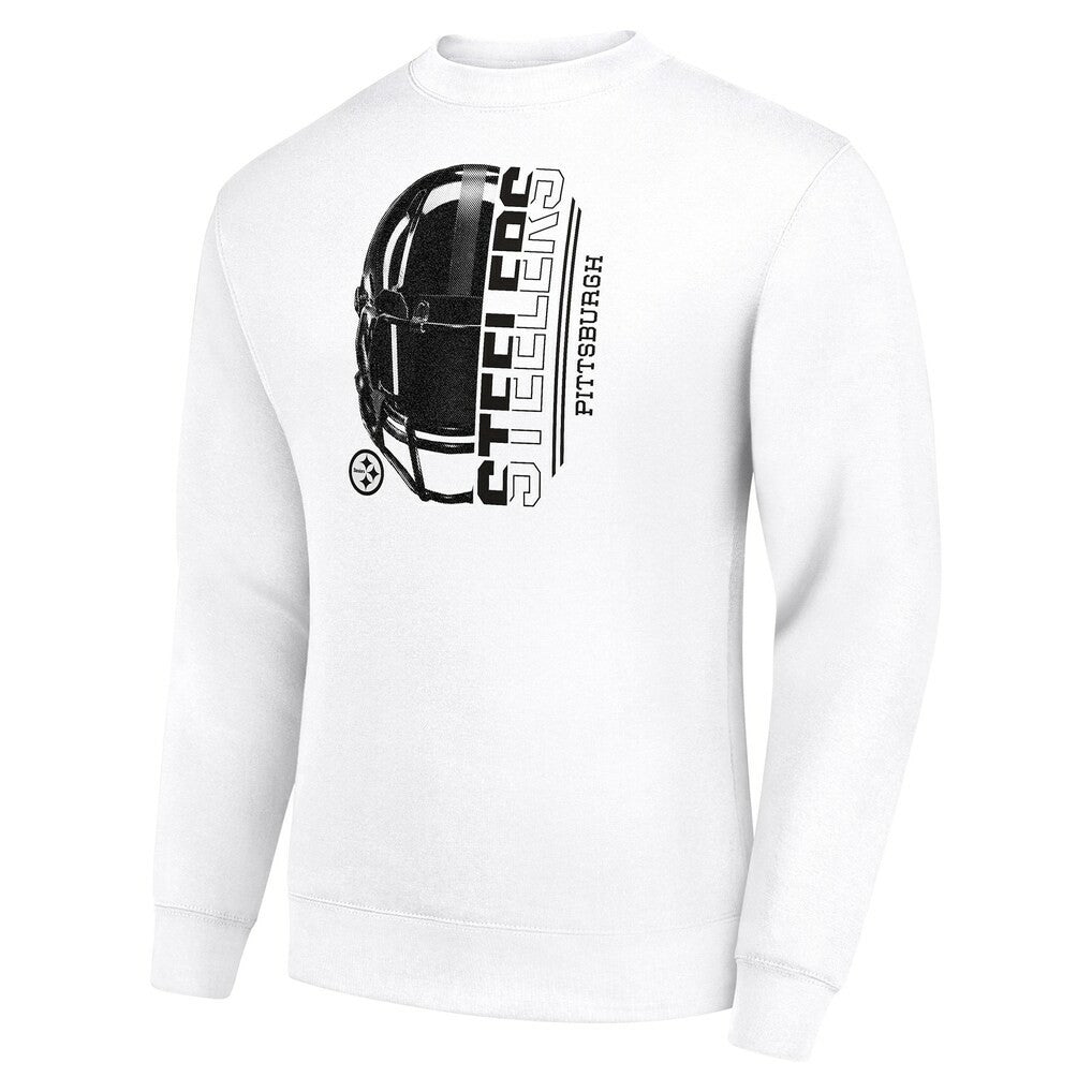 NFL Pittsburgh Steelers Starter Half Helmet Team Graphic Tri-Blend Fleece Pullover Sweatshirt