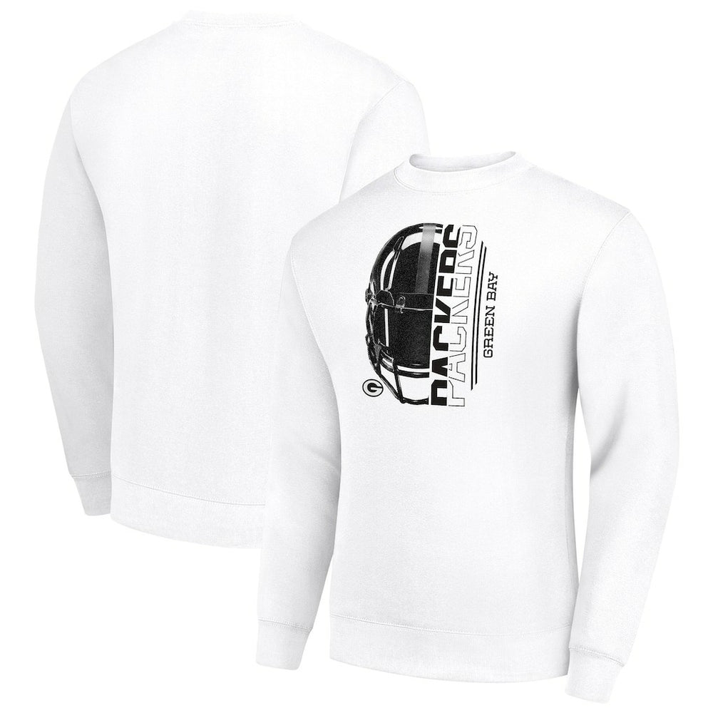 NFL Green Bay Packers Starter Half Helmet Team Graphic Tri-Blend Fleece Pullover Sweatshirt
