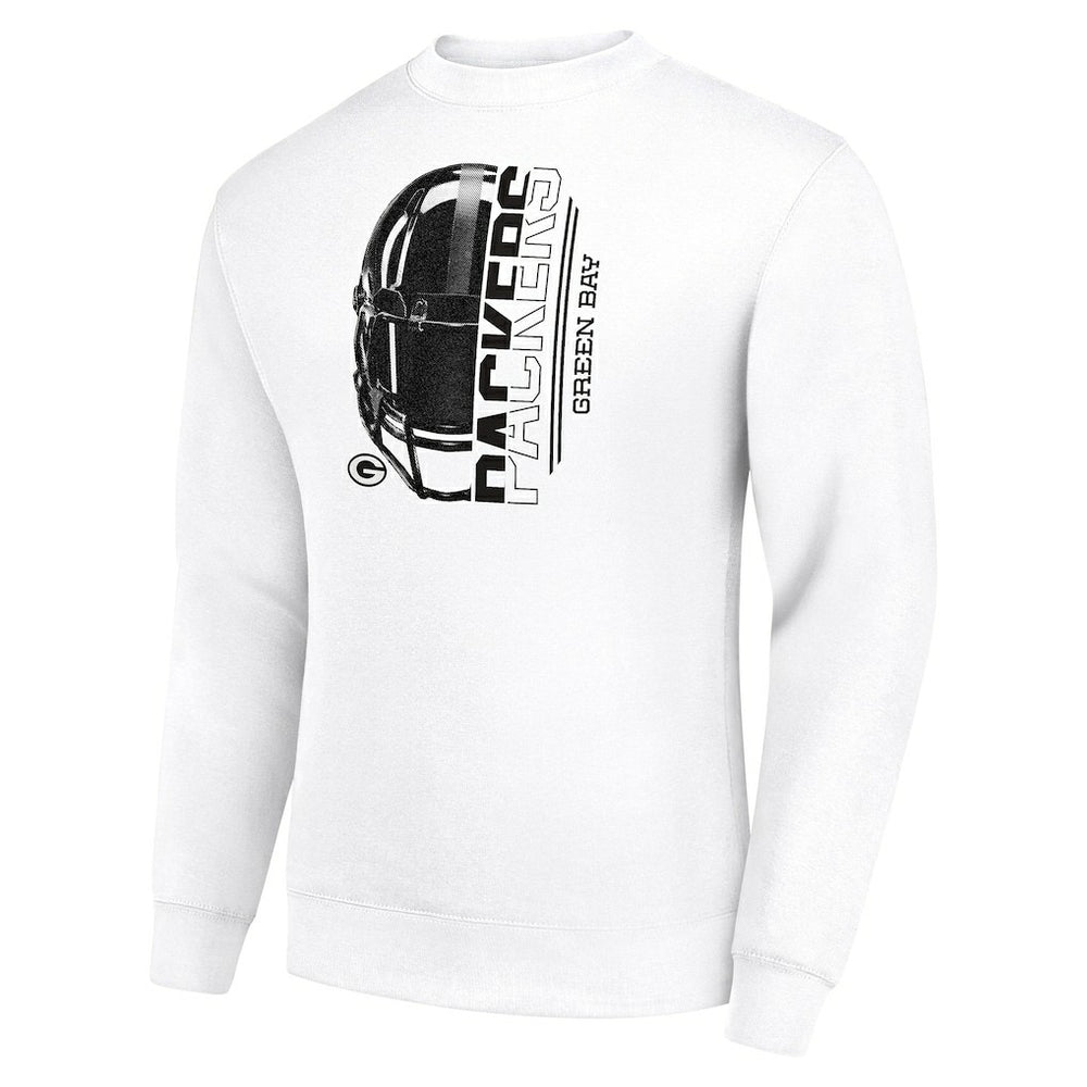 NFL Green Bay Packers Starter Half Helmet Team Graphic Tri-Blend Fleece Pullover Sweatshirt
