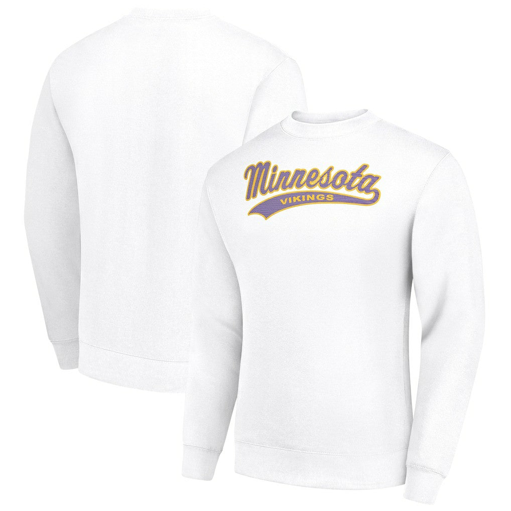 NFL Minnesota Vikings Starter Tailsweep Team Graphic Tri-Blend Fleece Pullover Sweatshirt