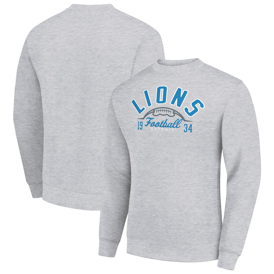 NFL Detroit Lions Starter Half Ball Team Graphic Tri-Blend Fleece Pullover Sweatshirt