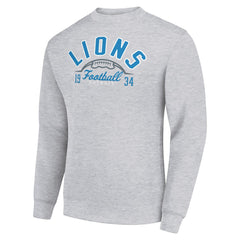 NFL Detroit Lions Starter Half Ball Team Graphic Tri-Blend Fleece Pullover Sweatshirt