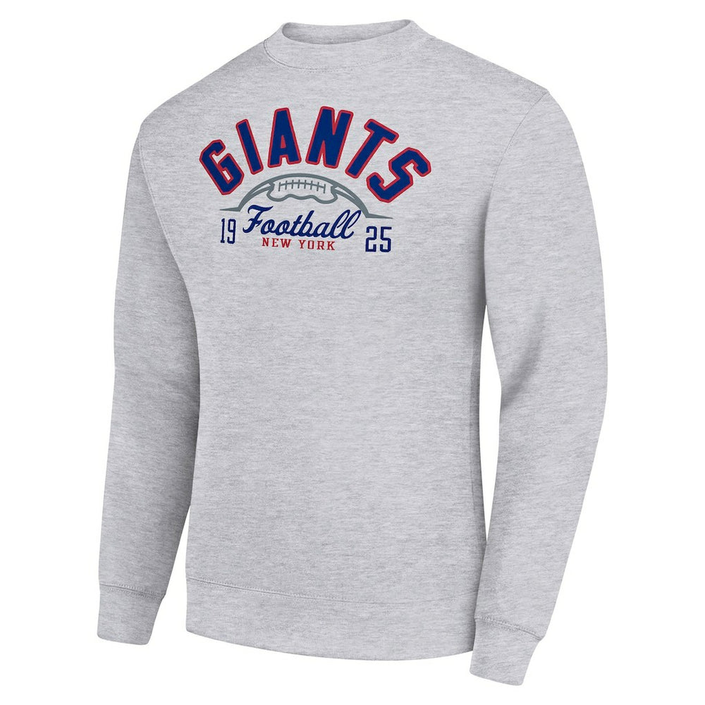 NFL New York Giants Starter Half Ball Team Graphic Tri-Blend Fleece Pullover Sweatshirt