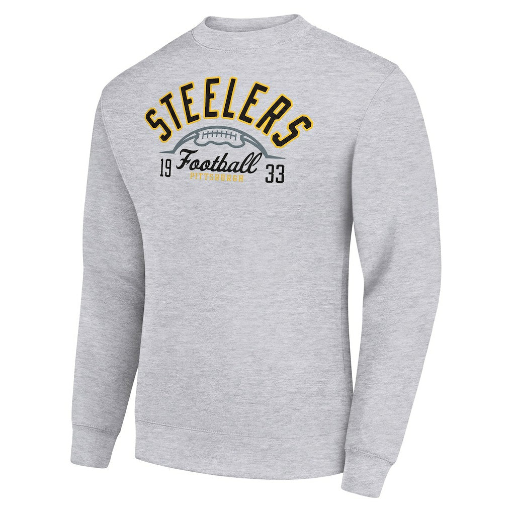 NFL Pittsburgh Steelers Starter Half Ball Team Graphic Tri-Blend Fleece Pullover Sweatshirt
