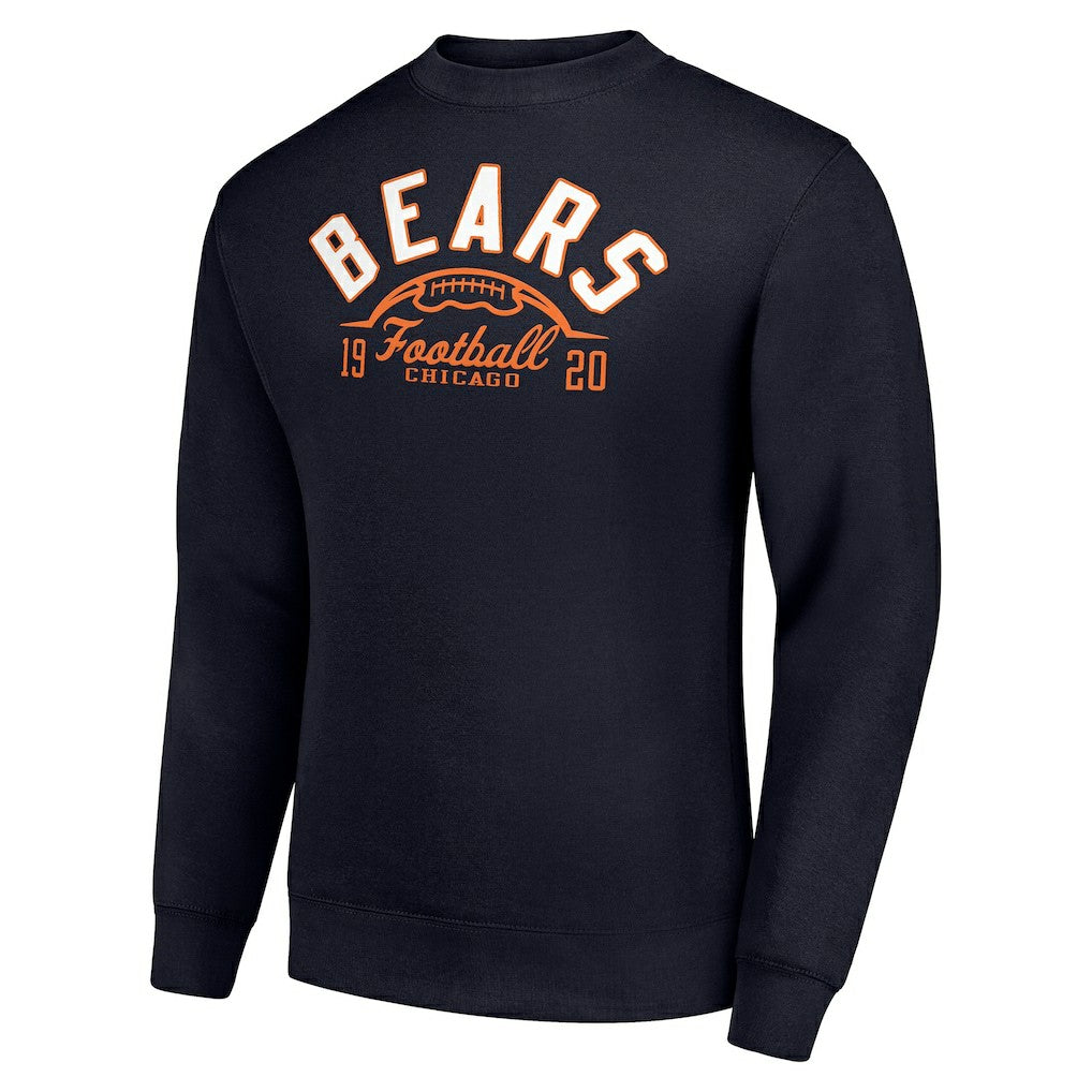 NFL Chicago Bears Starter Half Ball Team Graphic Tri-Blend Fleece Pullover Sweatshirt