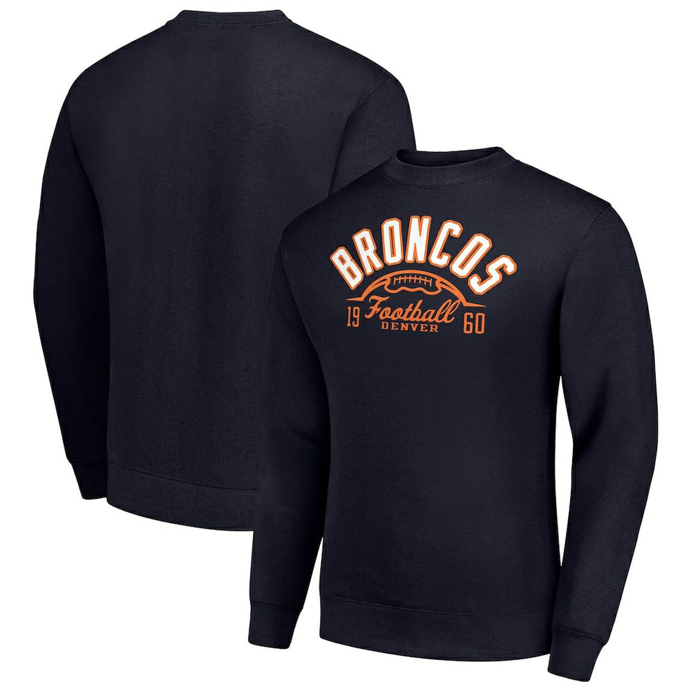 NFL Denver Broncos Starter Half Ball Team Graphic Tri-Blend Fleece Pullover Sweatshirt
