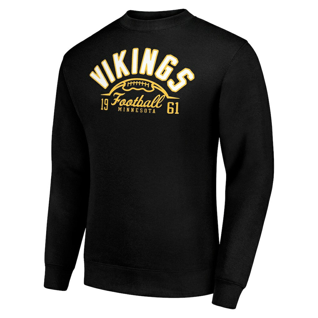 NFL Minnesota Vikings Starter Half Ball Team Graphic Tri-Blend Fleece Pullover Sweatshirt