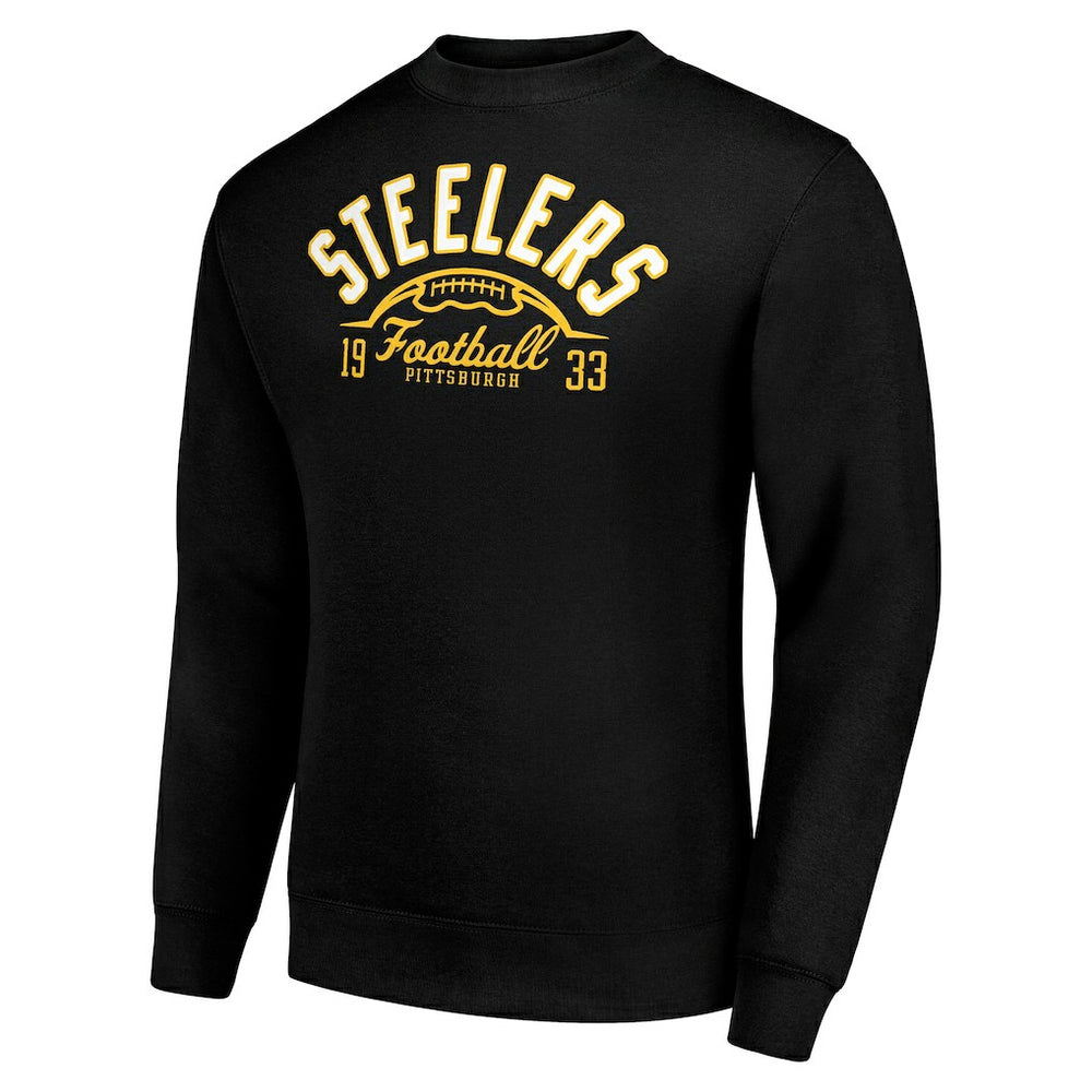NFL Pittsburgh Steelers Starter Half Ball Team Graphic Tri-Blend Fleece Pullover Sweatshirt