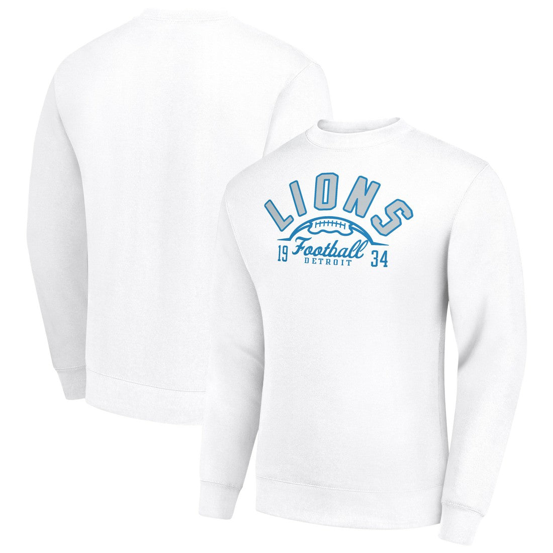 NFL Detroit Lions Starter Half Ball Team Graphic Tri-Blend Fleece Pullover Sweatshirt