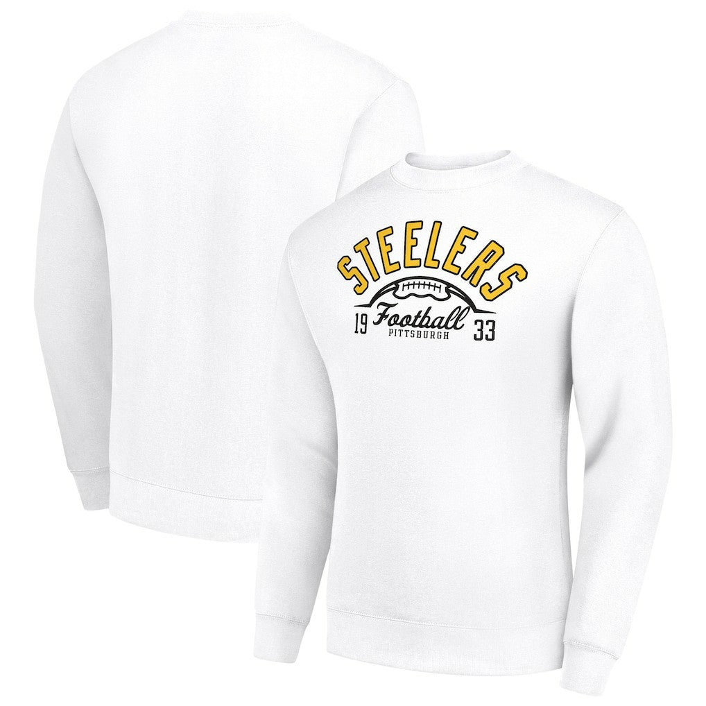 NFL Pittsburgh Steelers Starter Half Ball Team Graphic Tri-Blend Fleece Pullover Sweatshirt