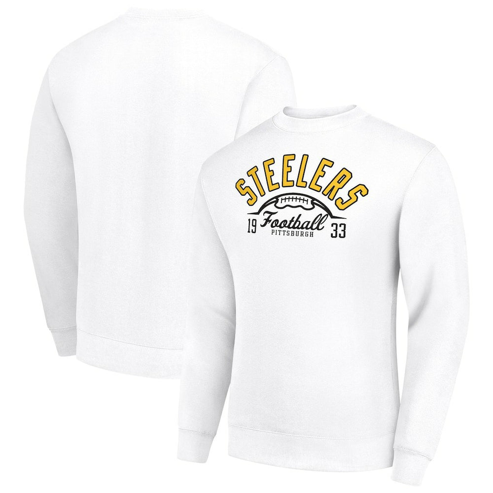 NFL Pittsburgh Steelers Starter Half Ball Team Graphic Tri-Blend Fleece Pullover Sweatshirt