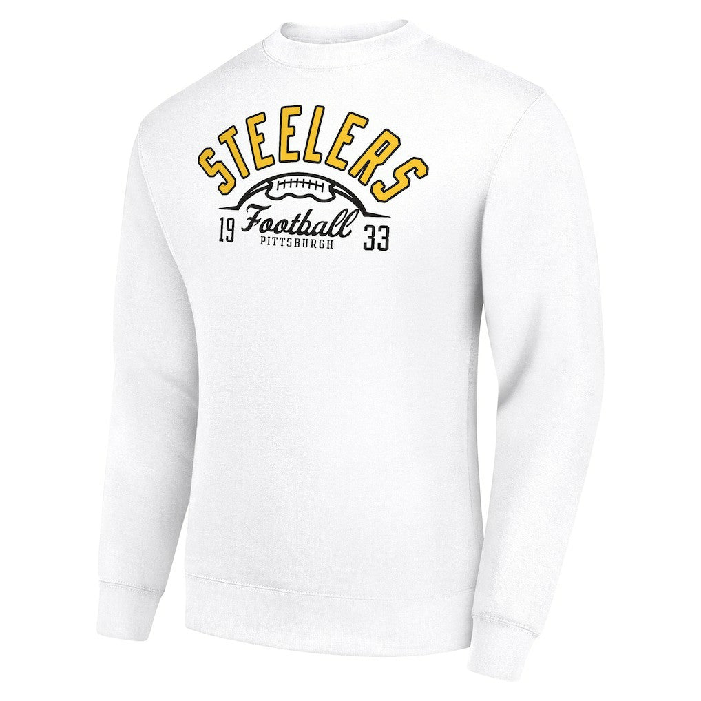 NFL Pittsburgh Steelers Starter Half Ball Team Graphic Tri-Blend Fleece Pullover Sweatshirt