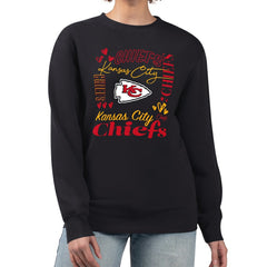 NFL Kansas City Chiefs G-III 4Her by Carl Banks Women's Collage Graphic Fleece Pullover Sweatshirt