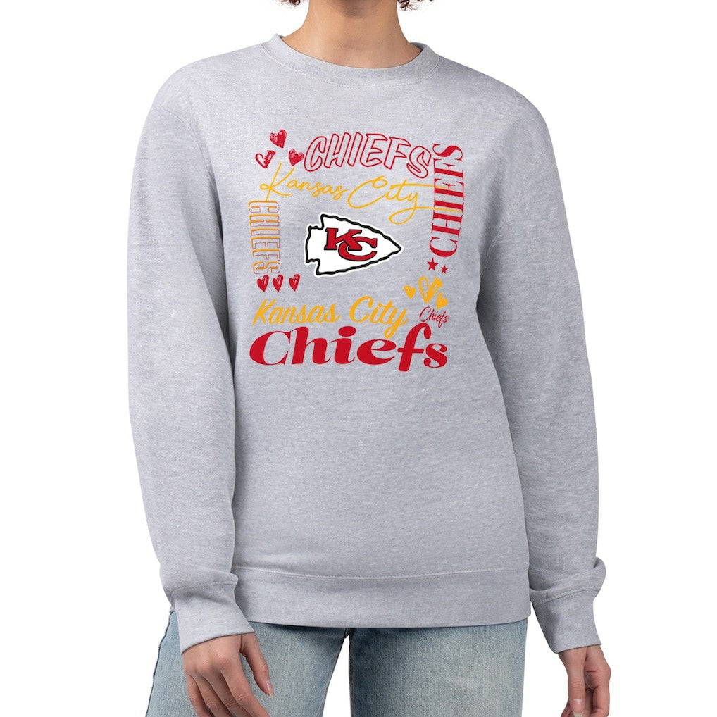 NFL Kansas City Chiefs G-III 4Her by Carl Banks Women's Collage Graphic Fleece Pullover Sweatshirt