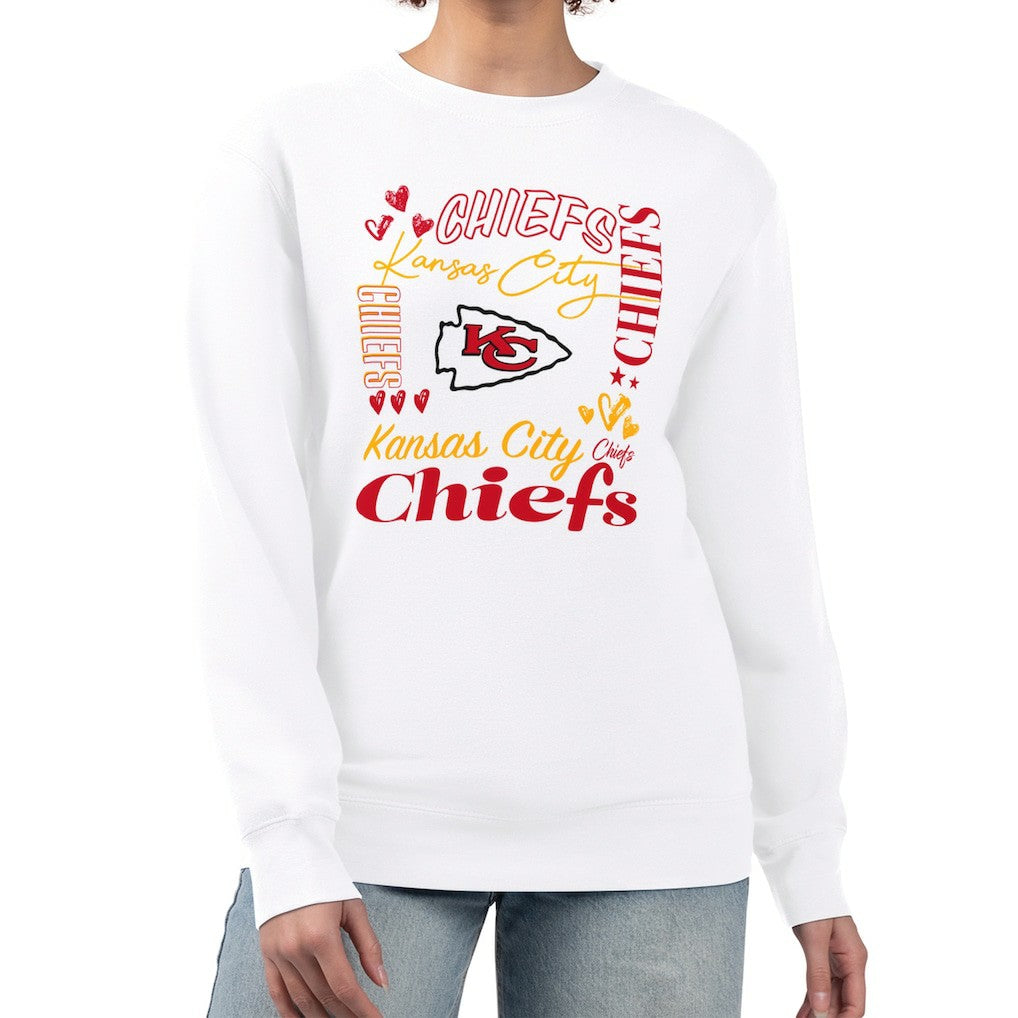 NFL Kansas City Chiefs G-III 4Her by Carl Banks Women's Collage Graphic Fleece Pullover Sweatshirt