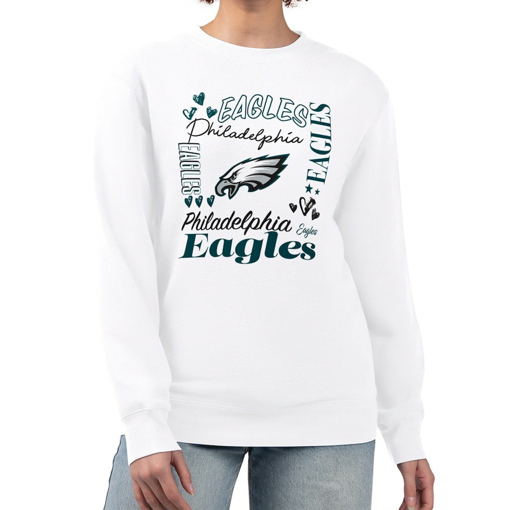 NFL Philadelphia Eagles G-III 4Her by Carl Banks Women's Collage Graphic Fleece Pullover Sweatshirt