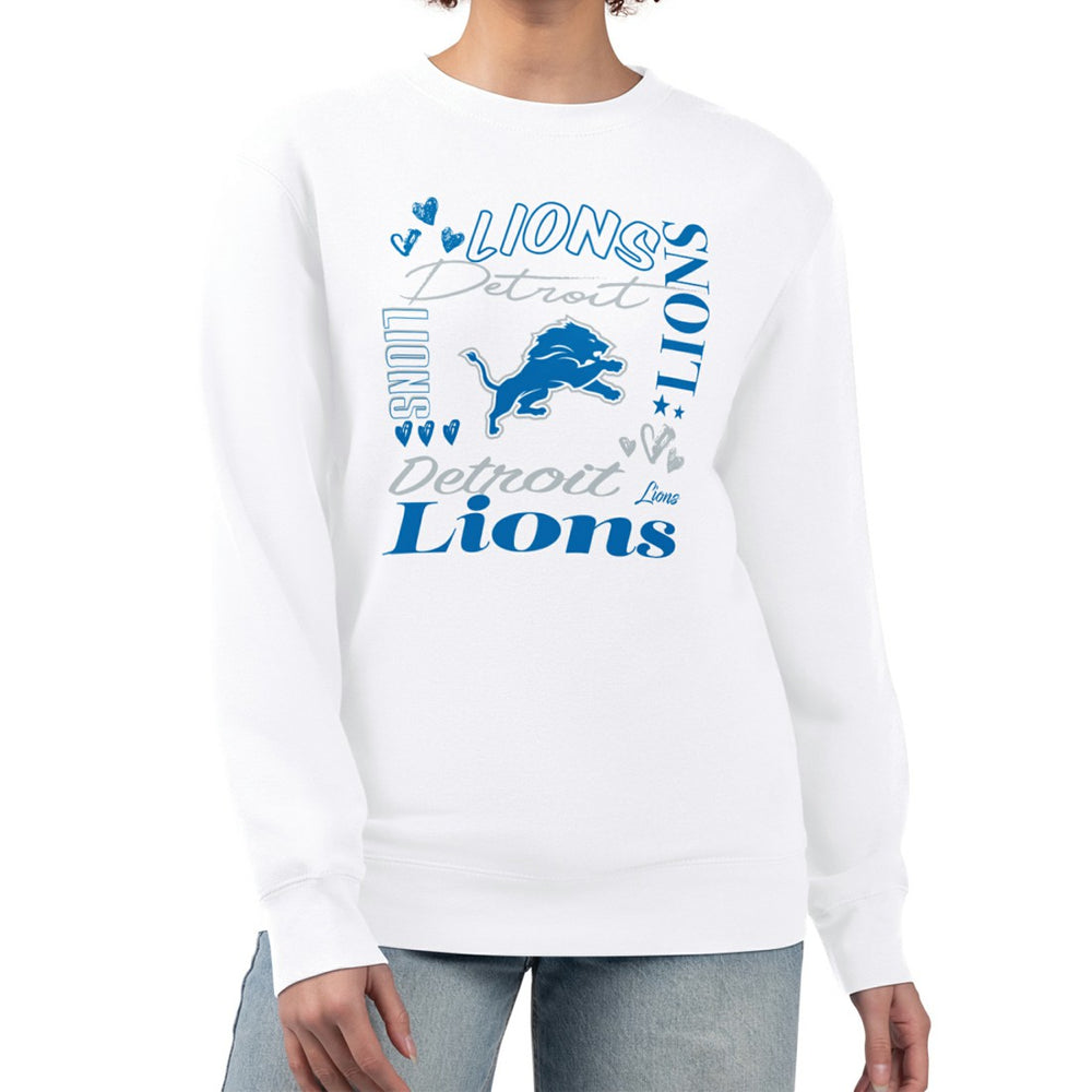 NFL Detroit Lions G-III 4Her by Carl Banks Women's Collage Graphic Fleece Pullover Sweatshirt